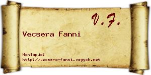 Vecsera Fanni névjegykártya